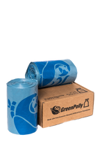 13 Gallon Opaque Gray Blue Tall Kitchen Drawstring Trash Bags, 100% Recycled Plastic-Brown Box Pack