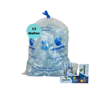 13 Gallon Clear Tall Kitchen Drawstring Trash Bags, 100% Recycled Plastic